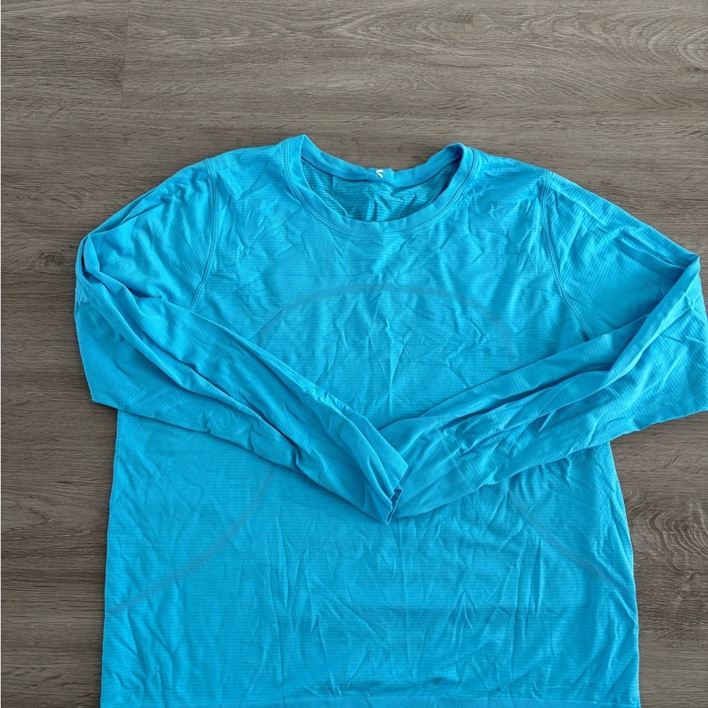 lululemon athletica Long-Sleeve Crew Tee in Bright Aqua